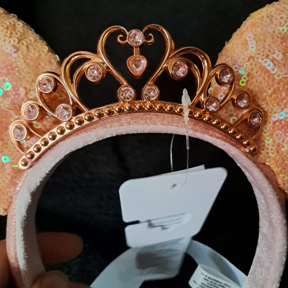 Disney Peach Sequin Tiara Ears Headband - Picture 4 of 4
